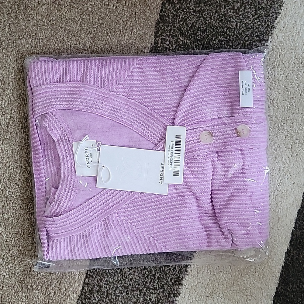 NEW Andree By Unit Ribbed Shirt - Lilac